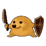 Golden Pup skin: a gold-toned dog with a sword and shield.