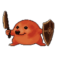 Red Pup skin: a red dog with a sword and shield.