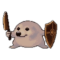 Silver Pup skin: a silver-toned dog with a sword and shield.
